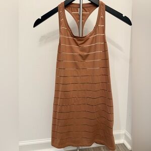 Athleta Tan and White Striped Tanktop